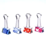 38mm Printed Metal Binder Clips Paper Clip Clamp Office School Binding Supplies Color Random