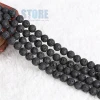 4-16mm Lucky Energy Black Lava Stone Beads