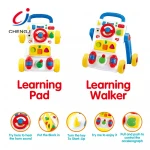 4-wheel unique plastic learning walker musical baby push cart