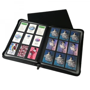 480 Card Pockets Customize Printing 9 Pocket Trading Cards Album Folder Black Card Storage Pages Collector Coin Holder