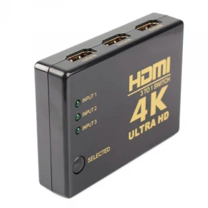 4K 1080P 3 Ports Auto 3x1 HDM I Switch 3x1 3 input 1 output Switcher Box with IR remote control
