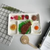 5 compartments sugarcane plate biodegradable 5 compartment sugar cane meat trays