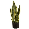 50 cm Small Size Artificial Snake Plants Artificial Yellow Edge Plastic Plants For Home Ornament