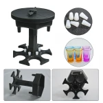 6 Ways Shot Glass Dispenser with 6 Acrylic Cups Glasses Hanging Holder Stand Rack  Carrier Caddy Liquor Dispenser Gifts Drinking