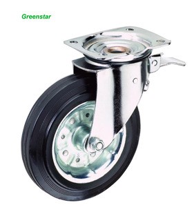 8 Inch Wear-Resistant Plate PVC Grey Wheel Caster Trash Bin Caster and Wheels