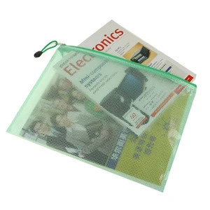 A3,A4,A5,A6,B4,B5,B6 mesh plastic zipper document bag for office and school supplies