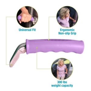 Able Life Auto Cane Vehicle Support Handle, Portable Standing Mobility Aid, Car Assist Grab Bar - Lavender