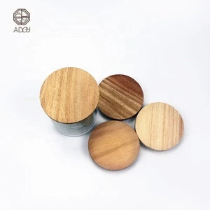 Adgy  Storage Bottles &amp; Jars Type and Eco-Friendly Wooden Lids for Glass Jars