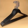 Adjustable custom dress hangers wooden black coat hangers with customised logo