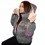 AH0012 2021 Winter Warm Clothes Street Short Puffer Overcoat Faux Fur Hooded Women Coats and Jacket Bubble Coats For Ladies