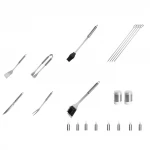 Aliker outdoor portable BBQ Grill  tools set 20PCS stainless bbq accessories with  BBQ sticks