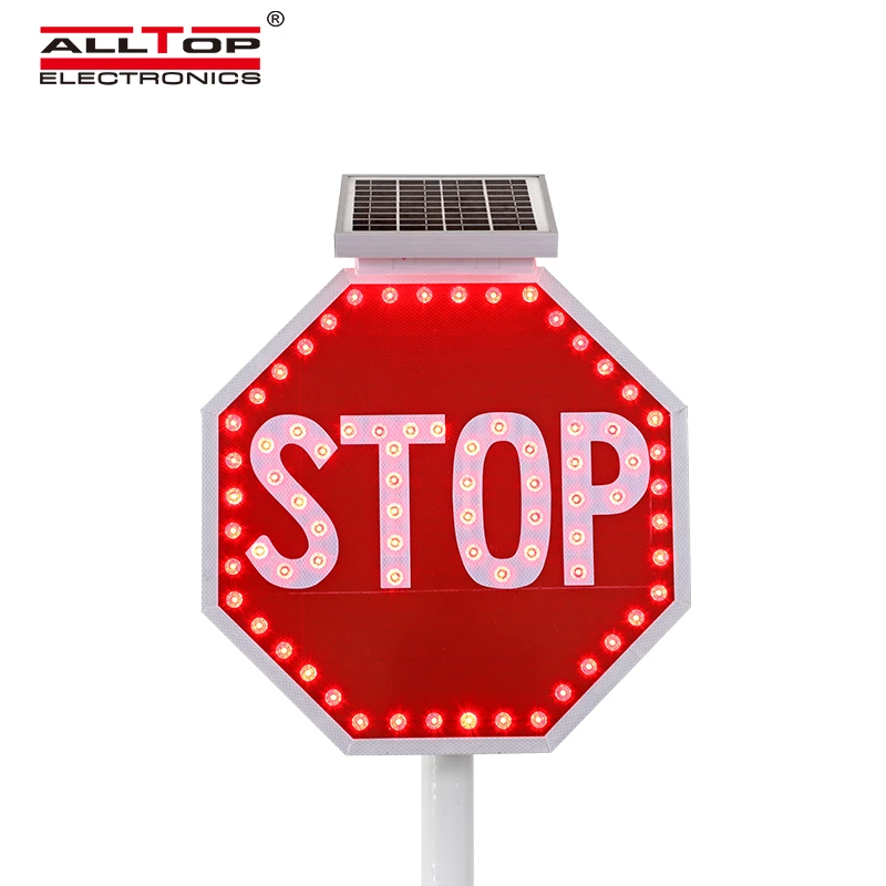 ALLTOP Best selling aluminum ip65 waterproof led solar flashing warning traffic light