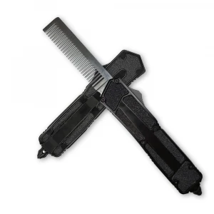 Amazon hot sale portable outdoor pocket folding knife otf comb with zinc aluminum alloy handle