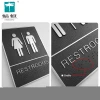 Amazon Hot Sell Premium ADA Unisex Restroom Braille Sign with Double Sided tape 6&quot; x 8&quot; matte finish dark grey on silver