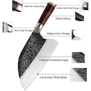 Amazon hot selling Japanese 8&#39;&#39; high carbon steel cleaver knife 5Cr15mov chef kitchen butcher knife with wood handle