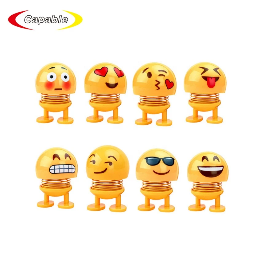 Amazon hotsale emoji shaking head doll car dashboard dancing bouncing toy