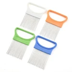 Amazon Top seller promotional cut onion holder Stainless steel multifunctional cutting holder kitchen tools protect hand