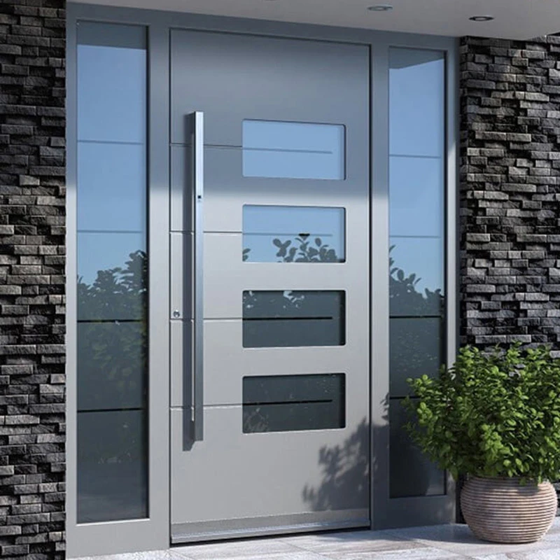 American house modern entry door armored stainless steel entry security door glass front door