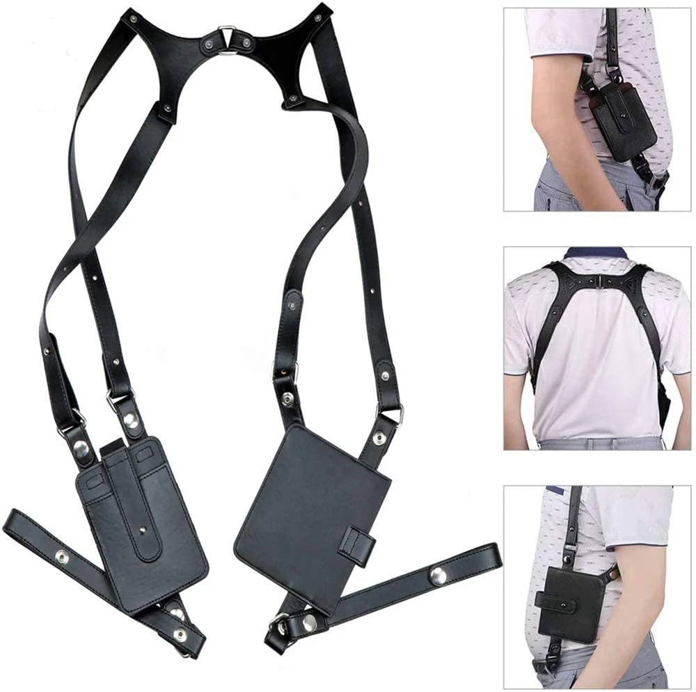 Anti-Thief Tactical Holster Belt PU Leather  Wallet Shoulder Bag