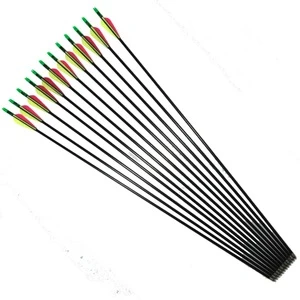 Archery Bow Fiberglass Arrow Recurve Bow Traditional Archery Competed with Plastic Vanes for Compound &amp; Recurve 30&quot;
