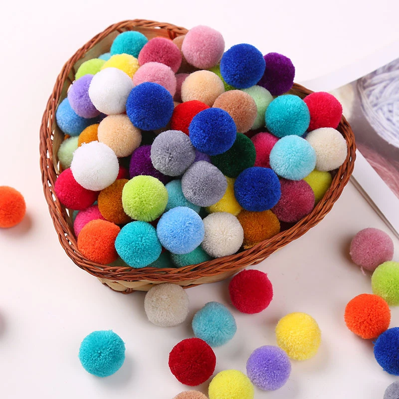 Assorted Color Loose Yarn Pom Poms 20MM Pompoms Ball Beads Fluffy Balls Designer Jewelry Charms Baby Toy Accessories