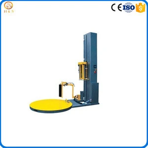 Automatic stretch wrapping machine for wooden door