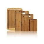 Bamboo Cutting Board Set of 4 - Wood Chopping Boards with Juice Groove for Cutting Vegetables, Meat, Fruits and Cheese