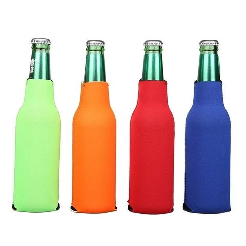 Beer Holder Assorted Colors Beer Bottle Insulator Sleeves Neoprene Cooler with Zipper Custom Color Printing Neoprene Single Beer