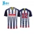 Import Best quality red blue stripes football jersey sublimation soccer uniforms from China
