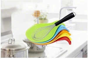 Big Size Silicone Spoon Rest Heat Resistant Cutlery Tableware Holder Kitchen Utensil Spatula Holder
