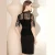 Import Black Lace  Half Sleeve Dress  women clothing  2020 new arrivals apparel   T3885/82 from China