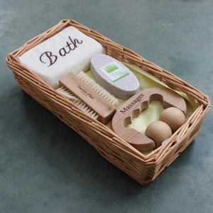 body bath gift set shower set bath massager scrubber vacation willow basket bath set