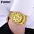 BOSCK mens luxury gold stainless steel mechanical skeleton watch