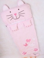 Breathable eco-friendly cotton cute cat baby animal sleeping bag