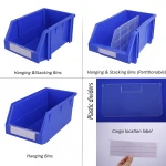 Bulk Stocks warehouse Tool Hardware Storage box Picking stackable Stacking Hanging Plastic shelf Storage Bin Part Bin