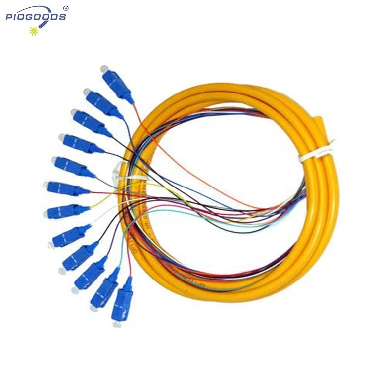 Bunched type optic fiber Pigtail fiber optic fc pc connector 12cores,single mode