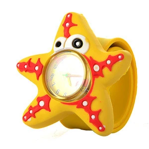 Candy Colors 3D Cartoon Childrens Watches Quartz WristWatch Sports Silicone Slap Watch For Kid Toys