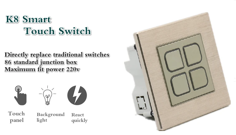 Cellphone Control Wall Switch ZigBee Touch Panel Switch Smart Home Automation System UK US EU Standard Switch