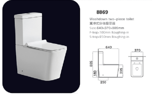 ceramic toilet bowl/ types of water closet toilet/ two piece toilet