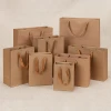 Cheap carrier grocery shopping big gift brown paper bags with handles