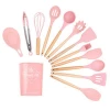 Cheap Colorful 24 Pcs Silicone Kitchen Cooking Utensils Tool Set Kitchen Tools Utensils Set With Wooden Handle
