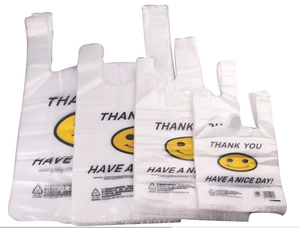 cheap HDPE t-shirt shopping bags in roll or block