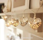 Cheap oem 12 LED heart shape Solar power indoor holiday light