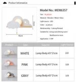 Children LED Wall Lamp For Bedroom Glass Lampshade Cloud Metal Cartoon Boys Bedside Lighting