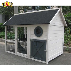 China factory custom wooden rabbit hutch house rabbit run with metal outdoor