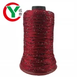 China factory direct sale color round beads 100% polyester yarn for hand knitting