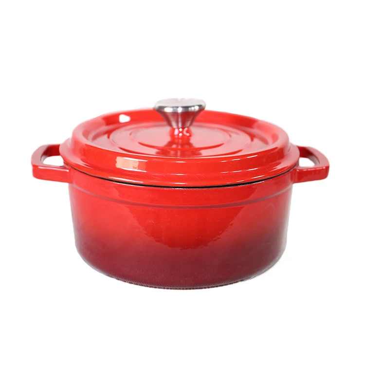China Manufacturer Classic Red Cooking Pot Wholesale Kitchen Enamel Cast Iron Cookware