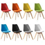 China Modern home furniture Tulip Dining Chair with Beech Legs Plastic Dining Chair Price for Sale
