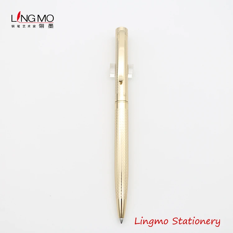 China wholesale slim golden ballpoint pen custom metal pen with logo
