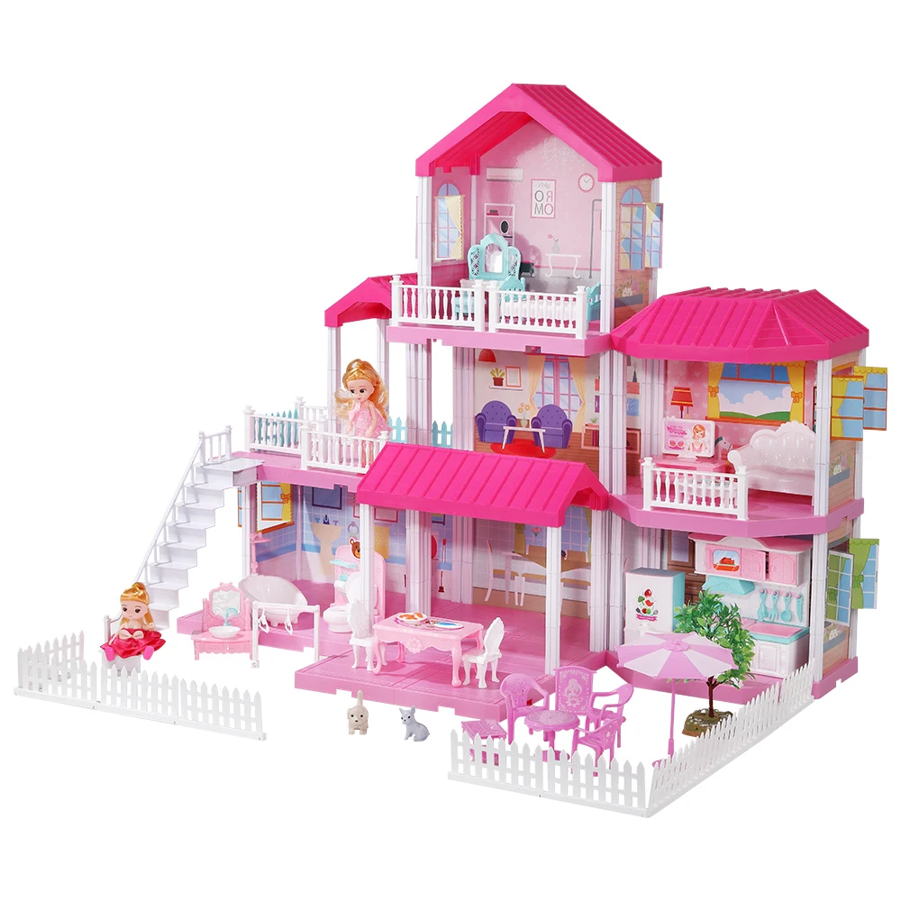 Chinese kids toys assembling house toy set girl game